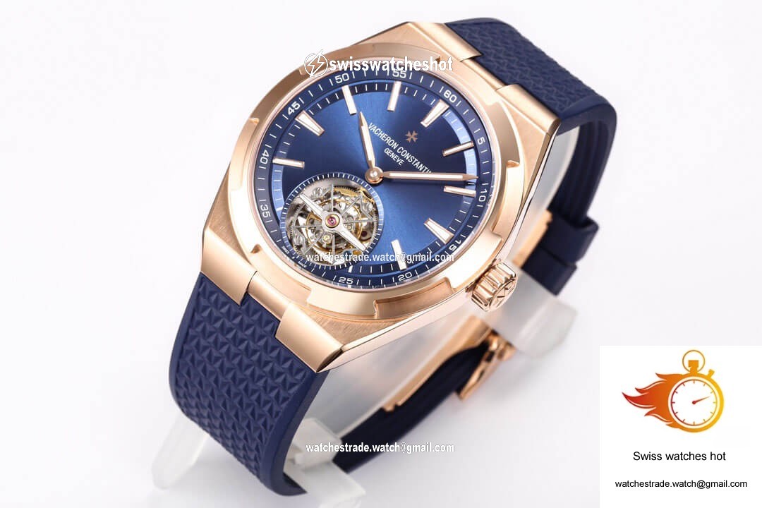 Vacheron Constantin Overseas Tourbillon 6000V/110R-B733 BBR Factory Blue Rubber Strap 3