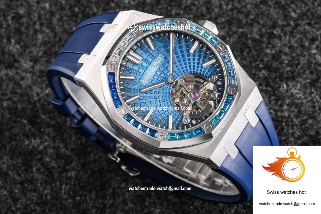 Audemars Piguet Royal Oak Tourbillon R8 Factory V3 Blue Rubber Strap 3