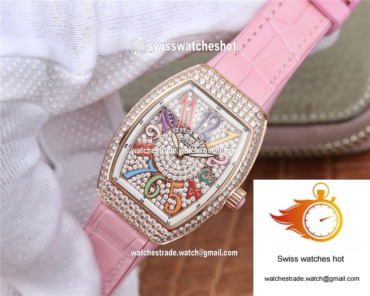Franck Muller Vanguard Ladies ABF Factory Rose Gold Diamond-set Dial 3