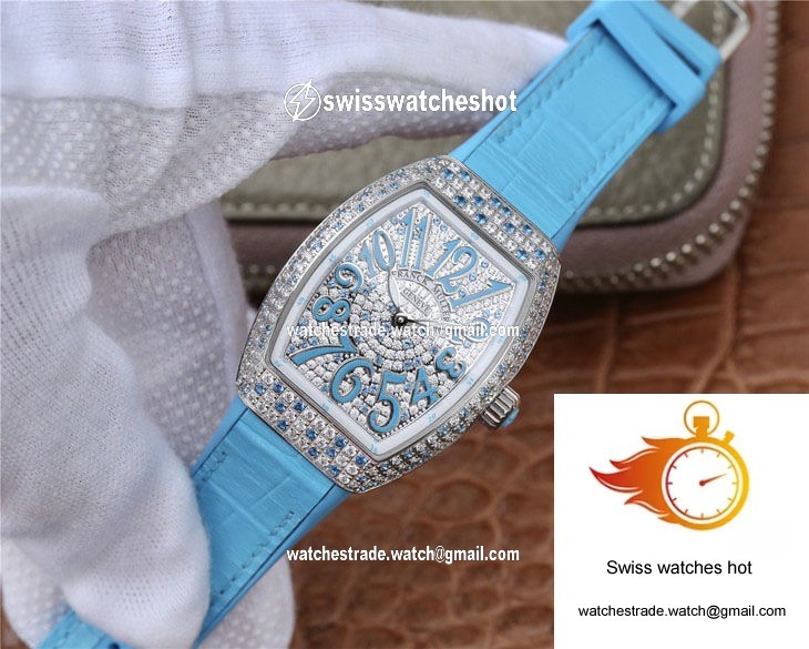 Franck Muller Ladies Collection V 32 SC AT FO D CD BL ABF Factory Diamond-set Bezel 3