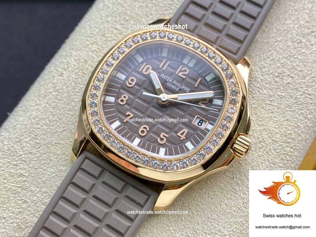 Patek Philippe Aquanaut Quartz Ladies 5067A PPF Factory Rose Gold Diamond-set Bezel 3