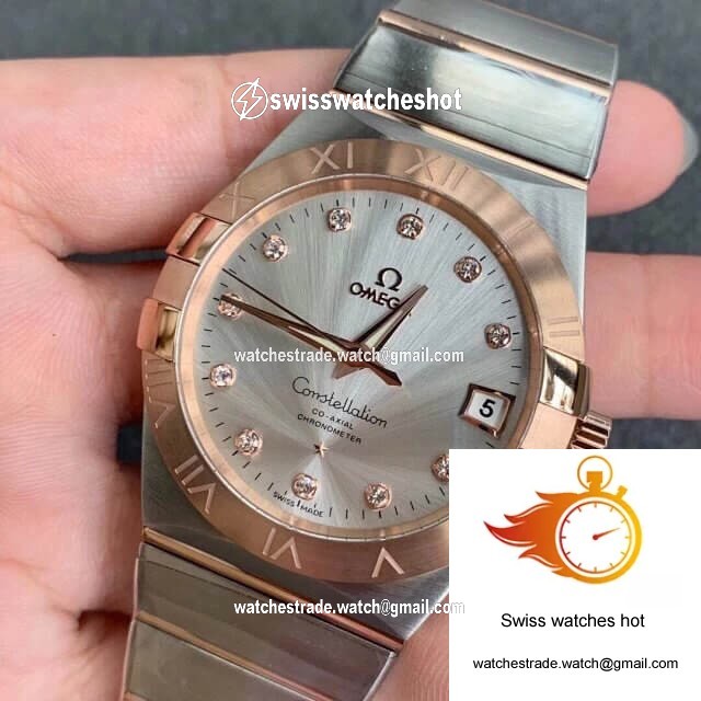 Omega Constellation 123.20.38.21.52.001 VS Factory Diamond-set Dial 3