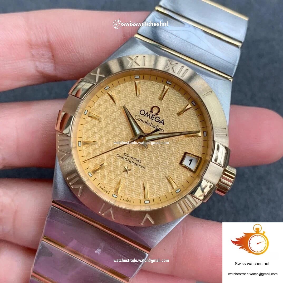 Omega Constellation 123.20.38.21.08.002 VS Factory Champagne Dial 3