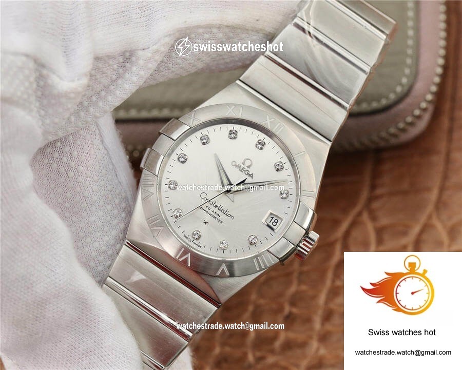Omega Constellation 123.10.38.21.52.001 VS Factory Silver Dial 3