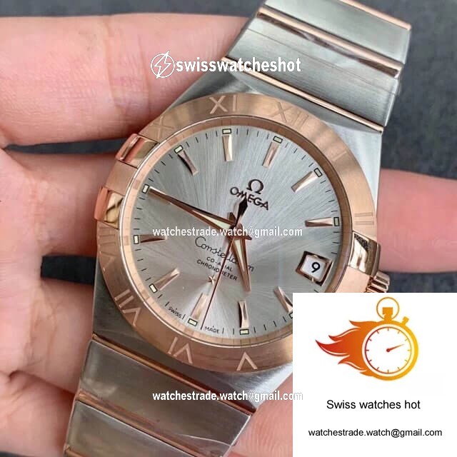 Omega Constellation 123.20.38.21.02.001 VS Factory Gold Bezel 3