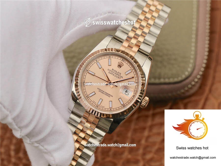 Rolex Datejust 116231 36MM GM Factory Rose Gold Pink Dial 3
