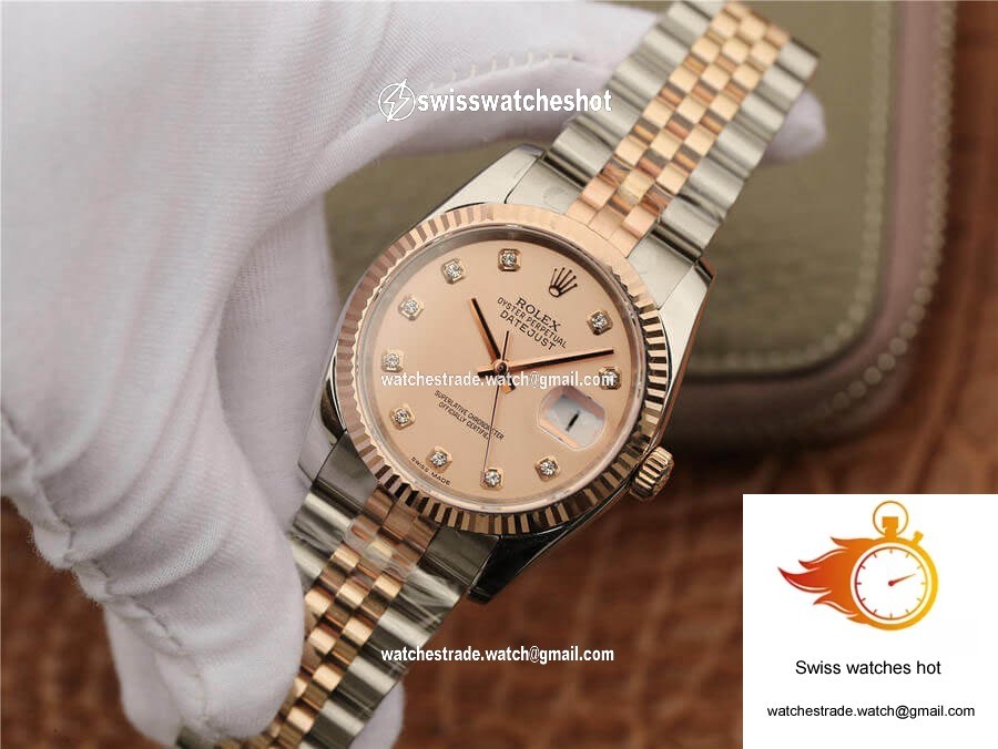Rolex Datejust 116231 36MM GM Factory Diamond-set Pink Dial 3