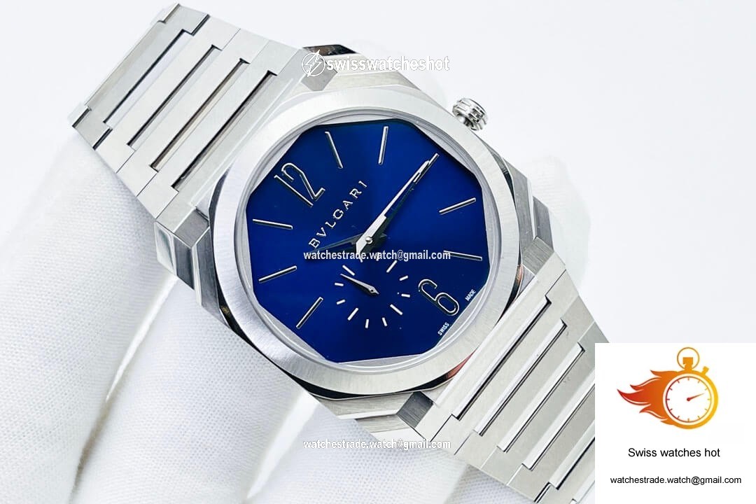Bvlgari Octo Finissimo 103431 BV Factory Stainless Steel Blue Dial 3