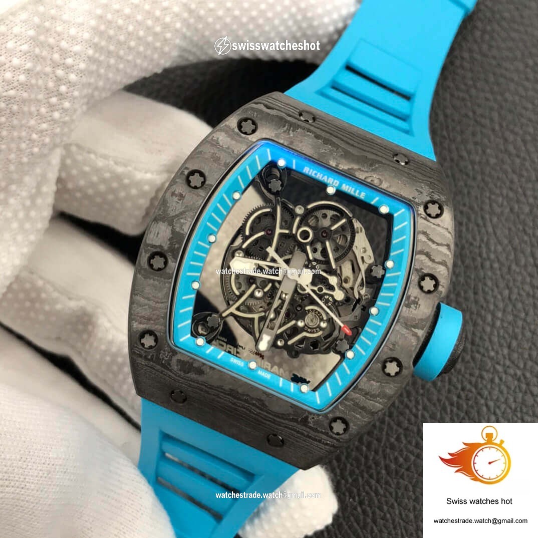 Richard Mille RM055 ZF Factory Blue Rubber Strap 3