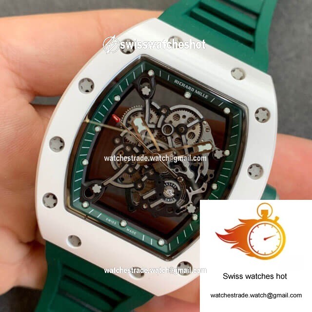 Richard Mille RM055 KV Factory V2 Green Rubber Strap 3