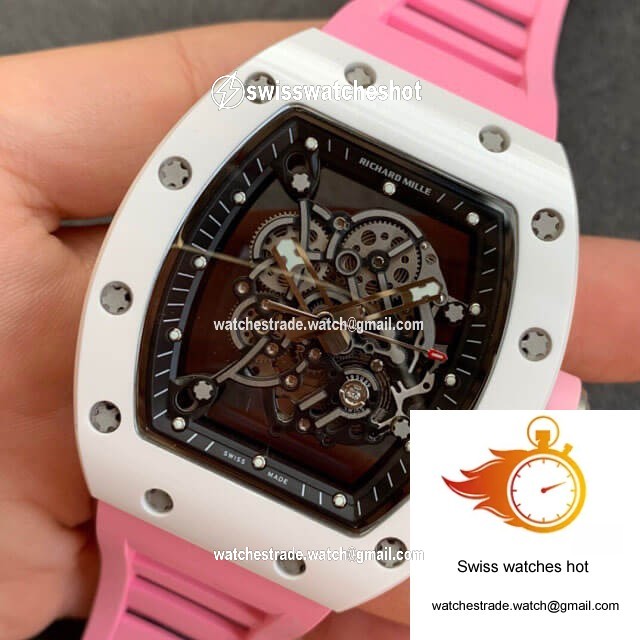 Richard Mille RM055 KV Factory V2 Pink Rubber Strap 3