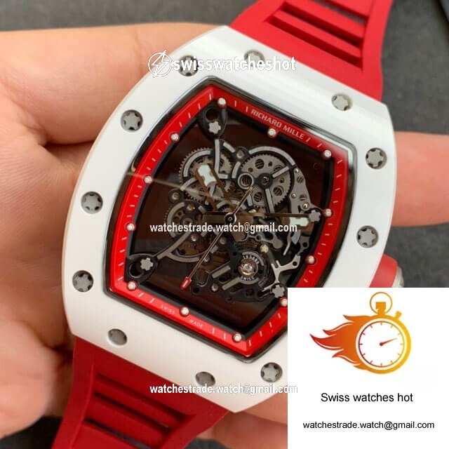 Richard Mille RM055 KV Factory V2 Red Rubber Strap 3