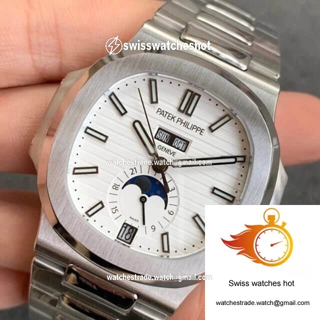 Patek Philippe Nautilus 5726/1A-010 Moonphase GR Factory Stainless Steel Strap 3
