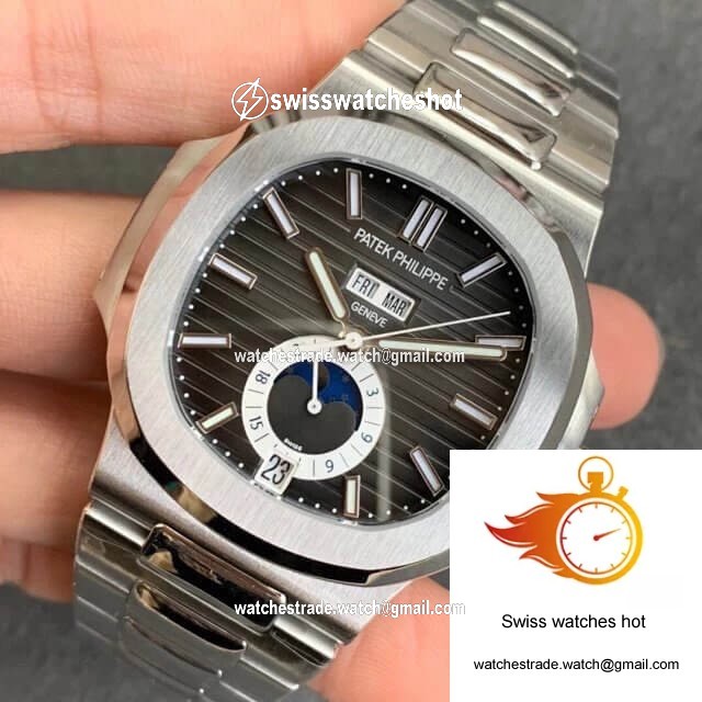 Patek Philippe Nautilus 5726/1A-001 Moonphase GR Factory Stainless Steel Strap 3