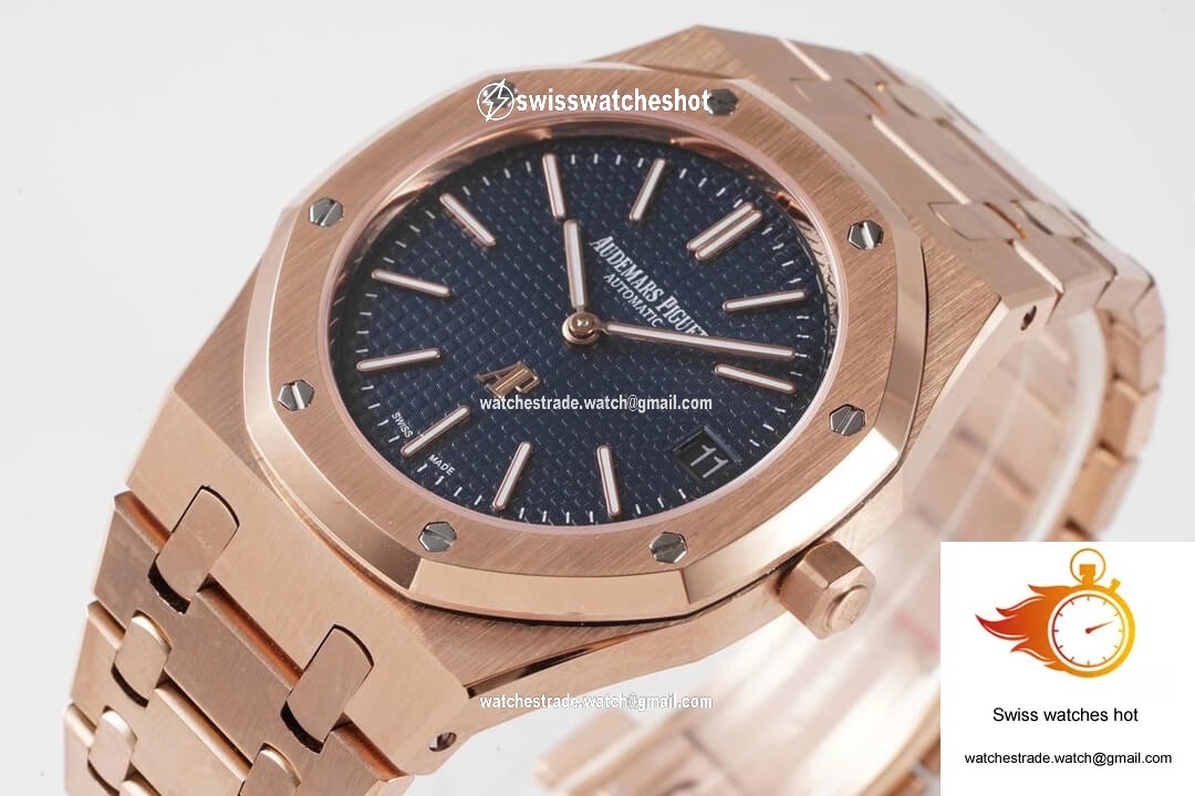 Audemars Piguet Royal Oak 15202OR.OO.1240OR.01 KZ Factory Rose Gold Blue Dial 3