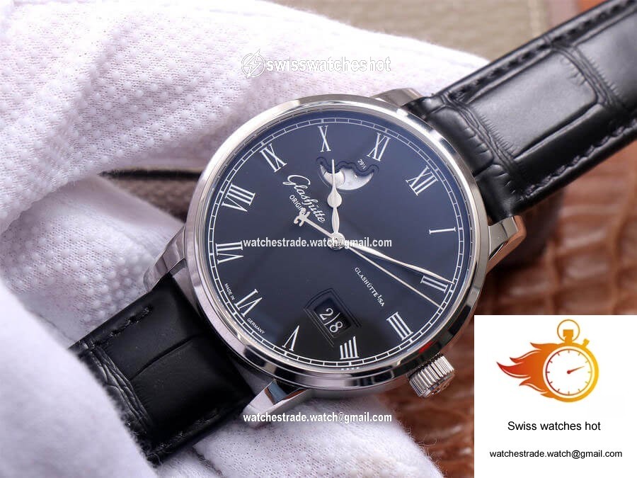 Glashutte Senator Excellence Large Calendar Moon Phase 1-36-04 V9 Factory Blue Dial 3
