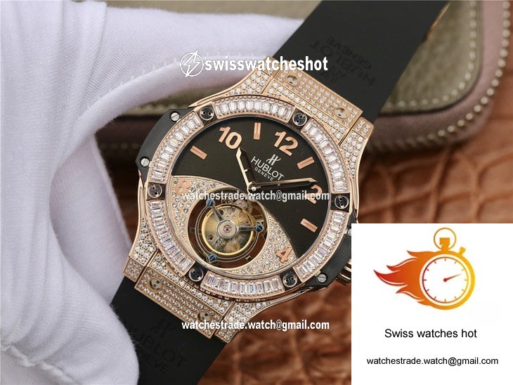 Hublot Big Bang Tourbillon Rose Gold Diamond Black Dial 3