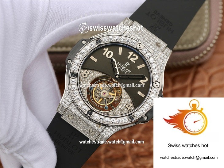 Hublot Big Bang Tourbillon Stainless Steel Diamond Black Dial 3
