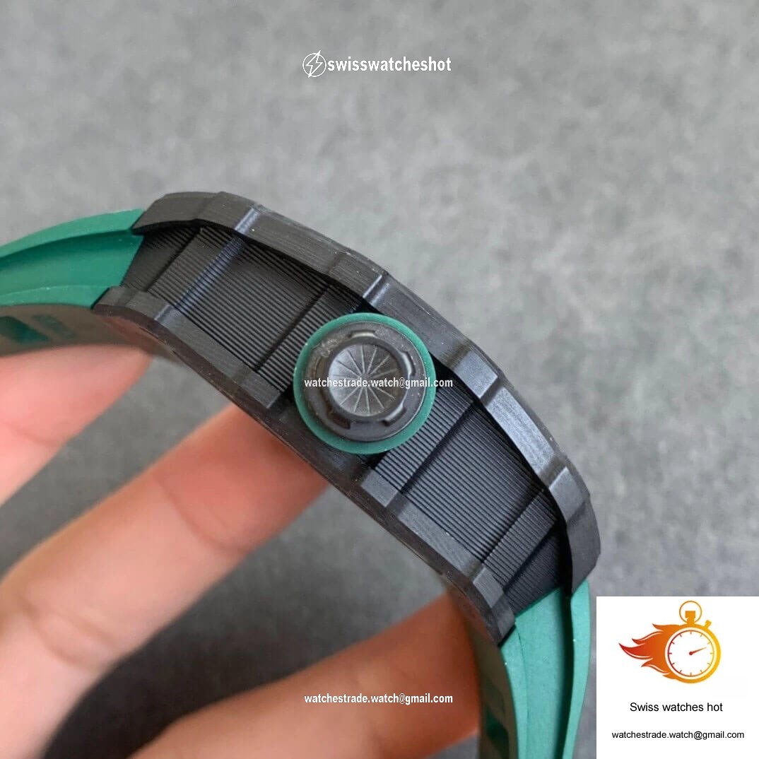 Richard Mille RM035-02 KV Factory V3 Carbon Fiber Green Strap 3