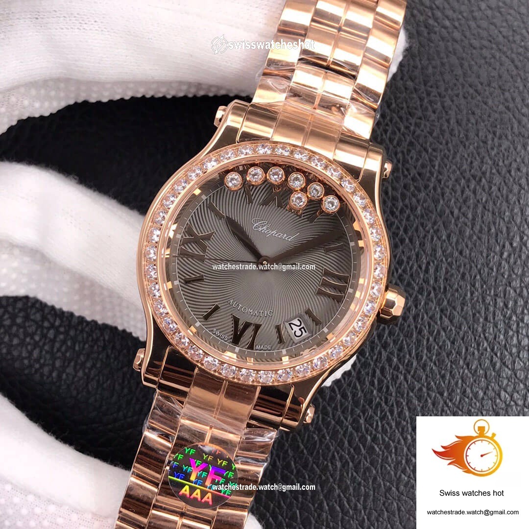 Chopard Happy Diamonds 274808-5015 YF Factory Rose Gold Dark Gray Dial 3