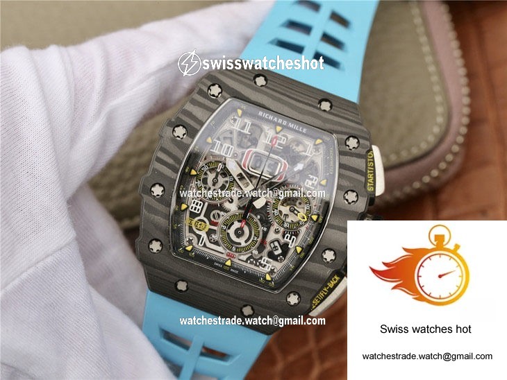 Richard Mille RM11-03 KV Factory Carbon Fiber Blue Strap 3