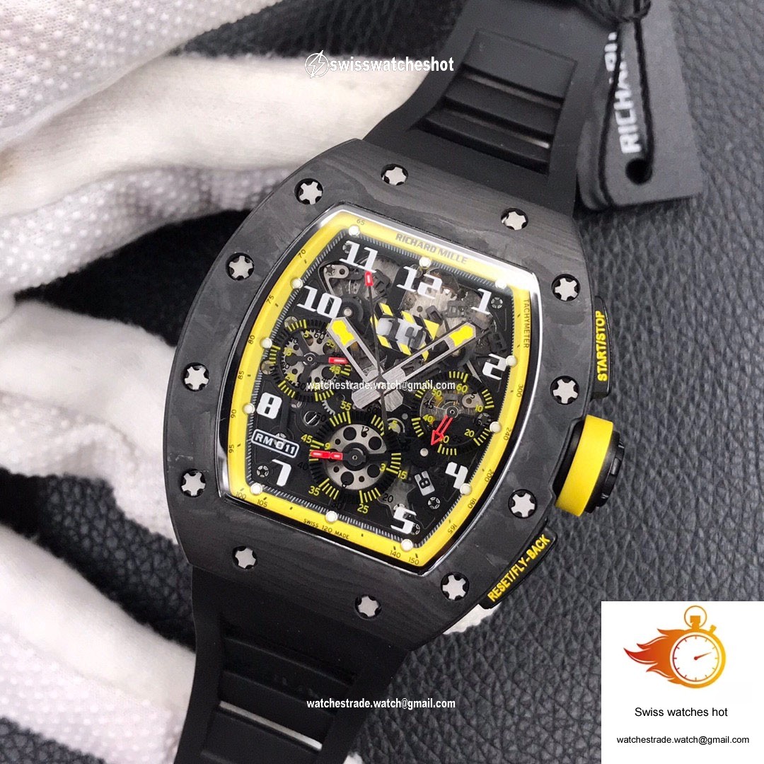 Richard Mille RM-011 KV Factory Forged Carbon Black Strap 3