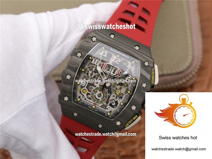 Richard Mille RM11-03 KV Factory Carbon Fiber Red Strap 3