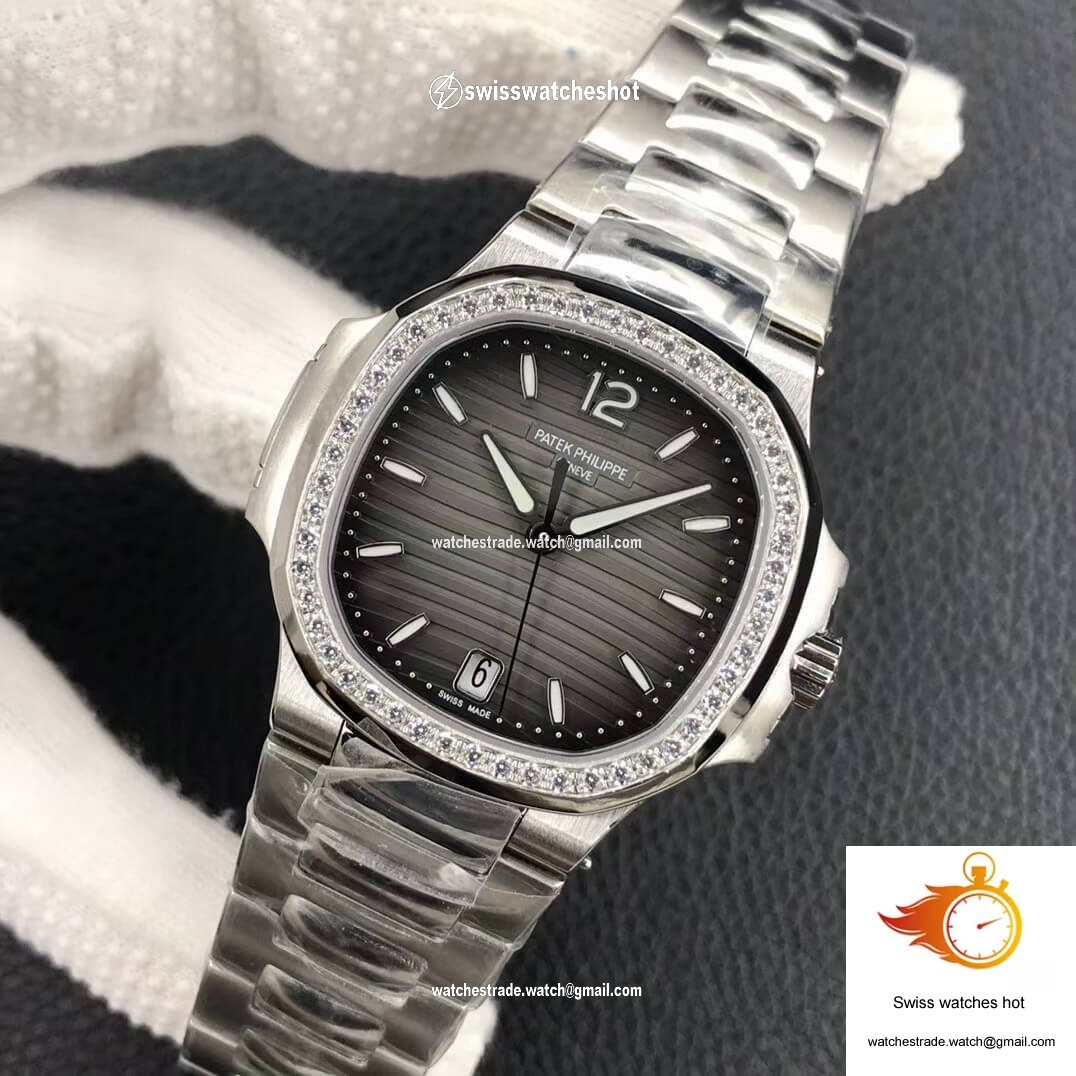 Patek Philippe Nautilus Ladies 7118-1200A-011 PF Factory Gray Black Gradient Dial 3