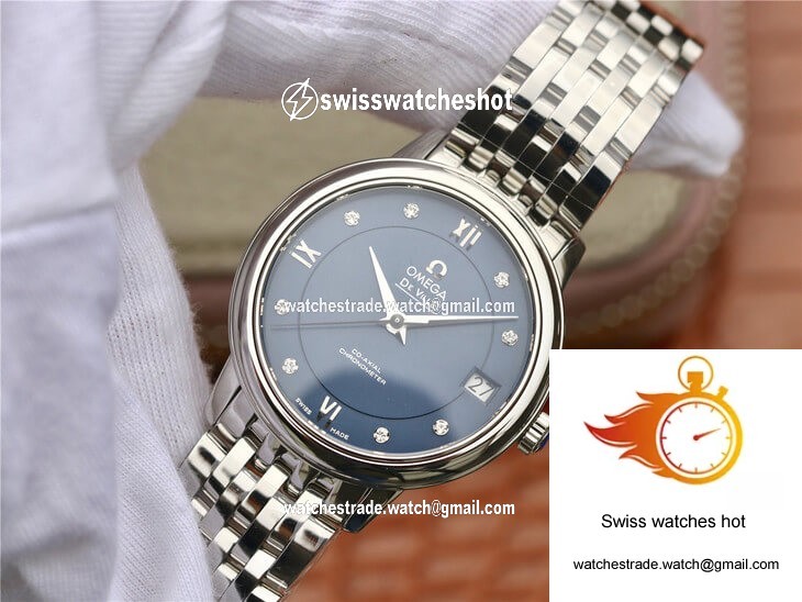Omega De Ville 424.10.33.20.53.001 MKS Factory Diamond Blue Dial 3