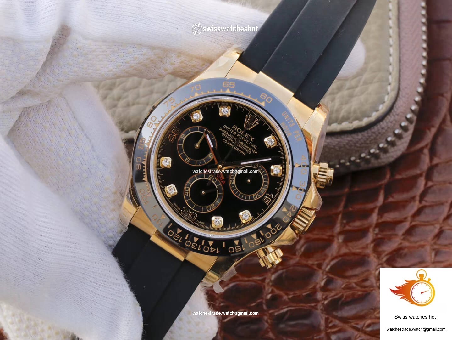 Rolex Daytona Cosmograph M116518ln-0046 JH Factory Diamond Black Dial 3