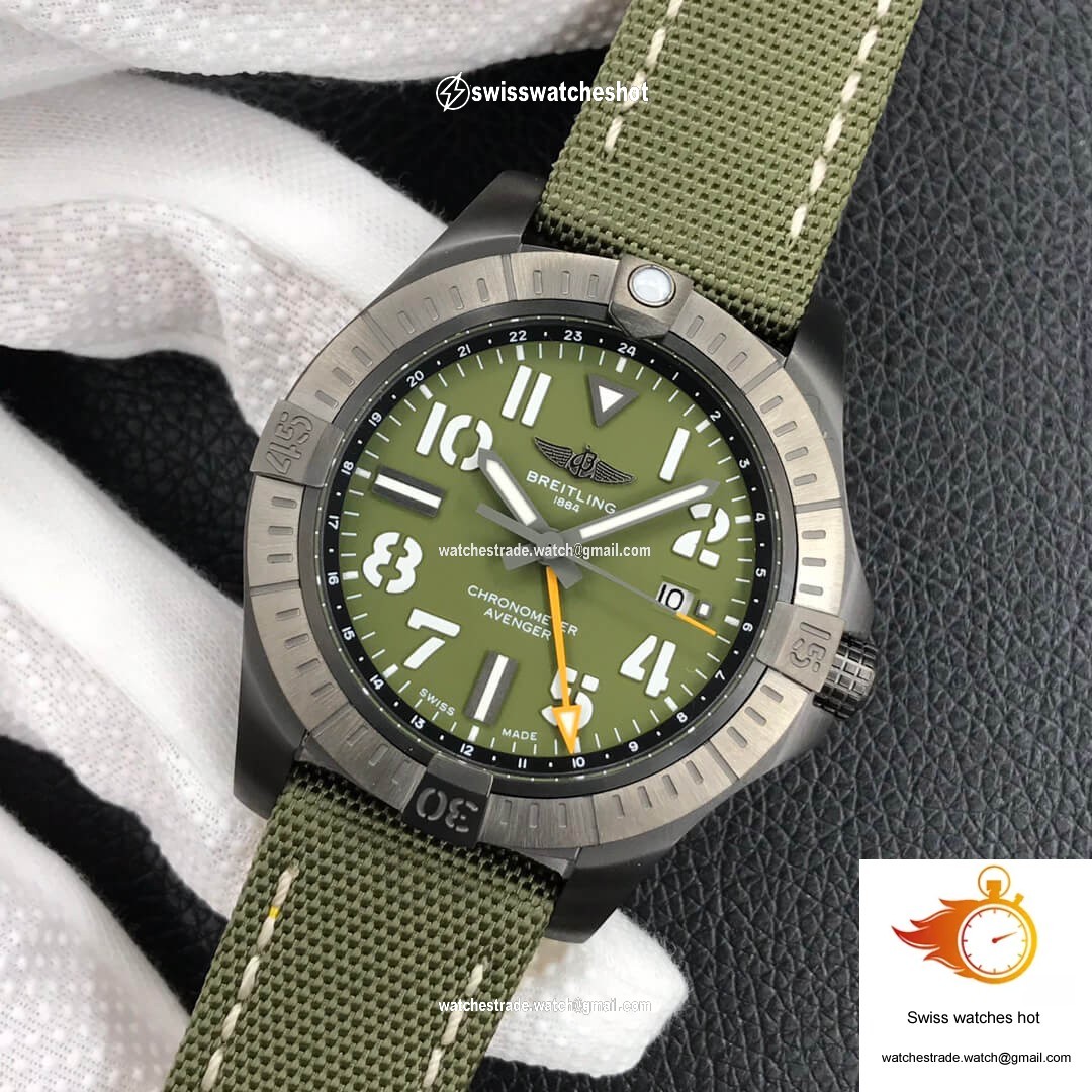 Breitling Avenger Automatic GMT 45 Night Mission V323952A1L1X1 GF Factory Green Dial 3