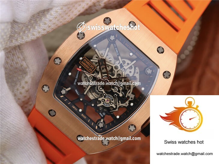 Richard Mille RM035 Americas KV Factory Rose Gold Orange Strap 3