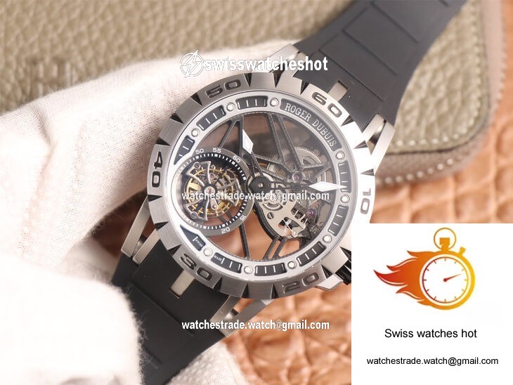 Roger Dubuis Excalibur Spidr RDDBEX0479 JB Factory Tourbillon Skeleton Dial Black Strap 3