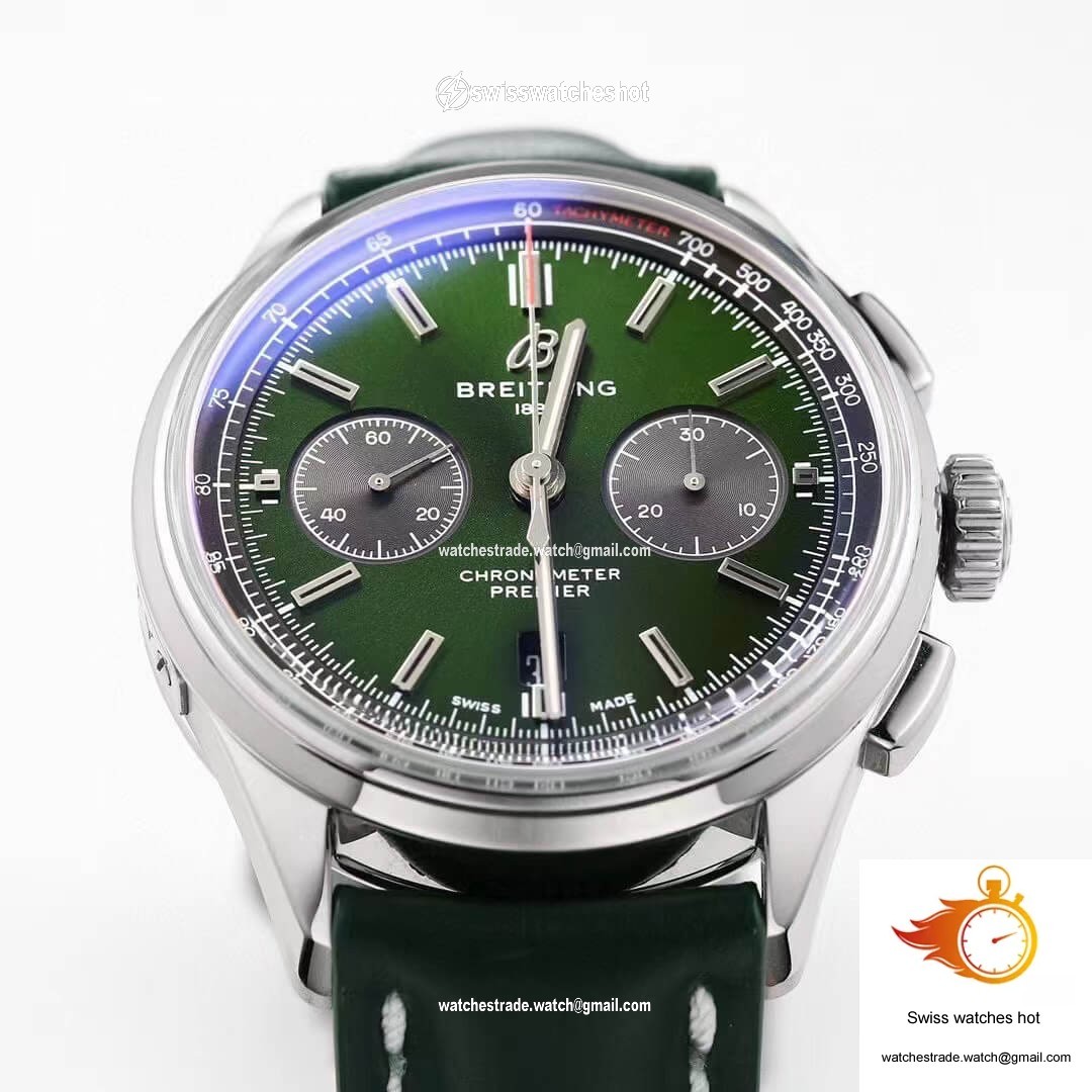 Breitling Premier B01 Chronograph AB0118A11L1X1 GF Factory V2 Green Dial 3