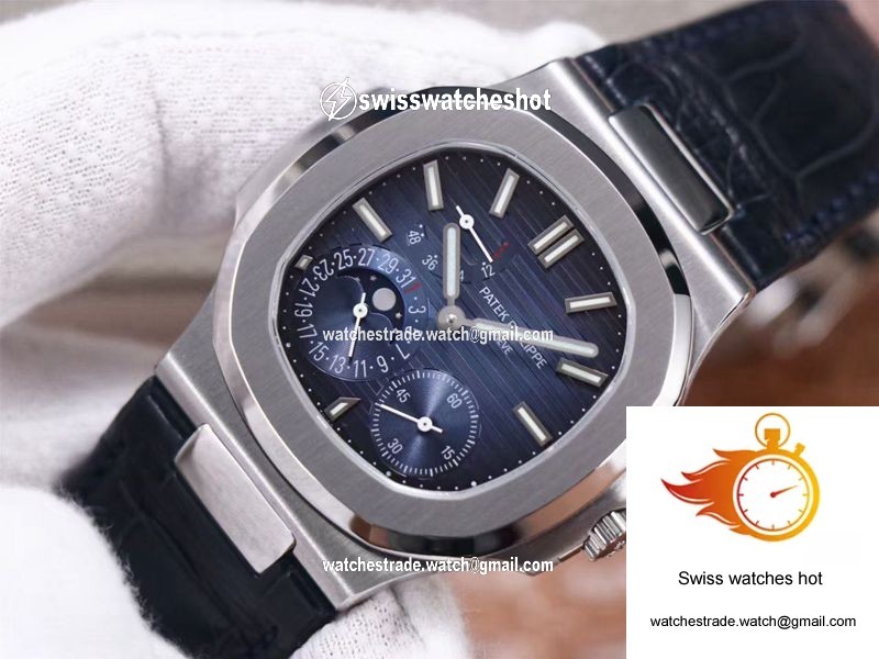 Patek Philippe Nautilus 5712/1A-001 PF Factory Blue Dial Leather Strap 3