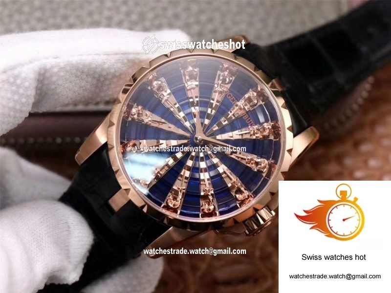 Roger Dubuis Excalibur RDDBEX0684 ZZ Factory Rose Gold Blue Dial 3