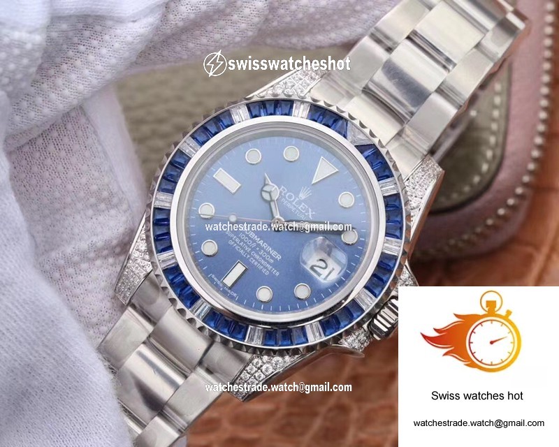 Rolex Submariner Date 116619LB Diamond Customized Edition GS Factory Blue Dial 3