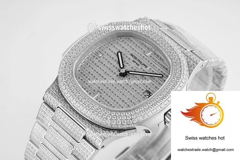 Patek Philippe Nautilus 5719/10G-010 PPF Factory V4 Silver Diamond 3
