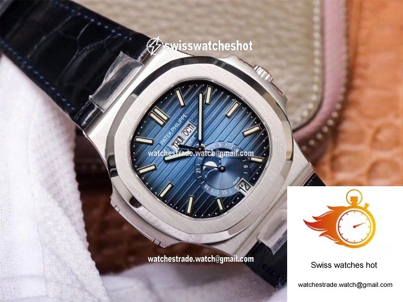 PF Factory Patek Philippe Nautilus 5726/1A-014 Moonphase Black Leather Strap 3