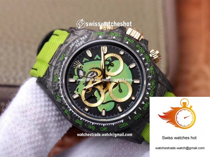 Rolex Daytona Cosmos Chronograph Carbon Fiber Edition Green Exploded Dragon Dial 3