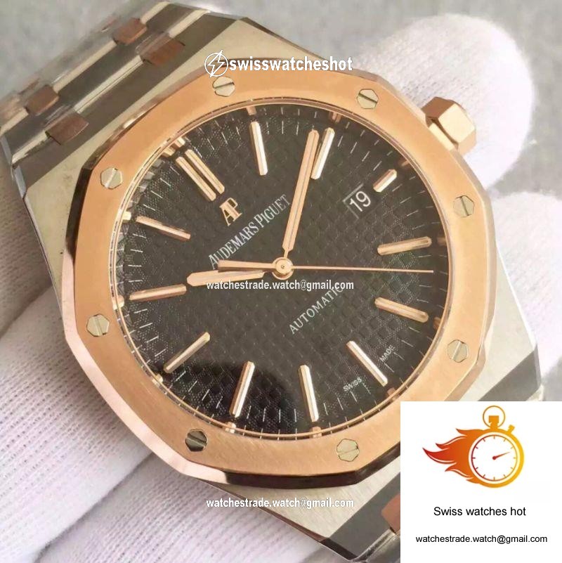 Audemars Piguet Royal Oak 15400 JF Factory Rose Gold Black Dial 3