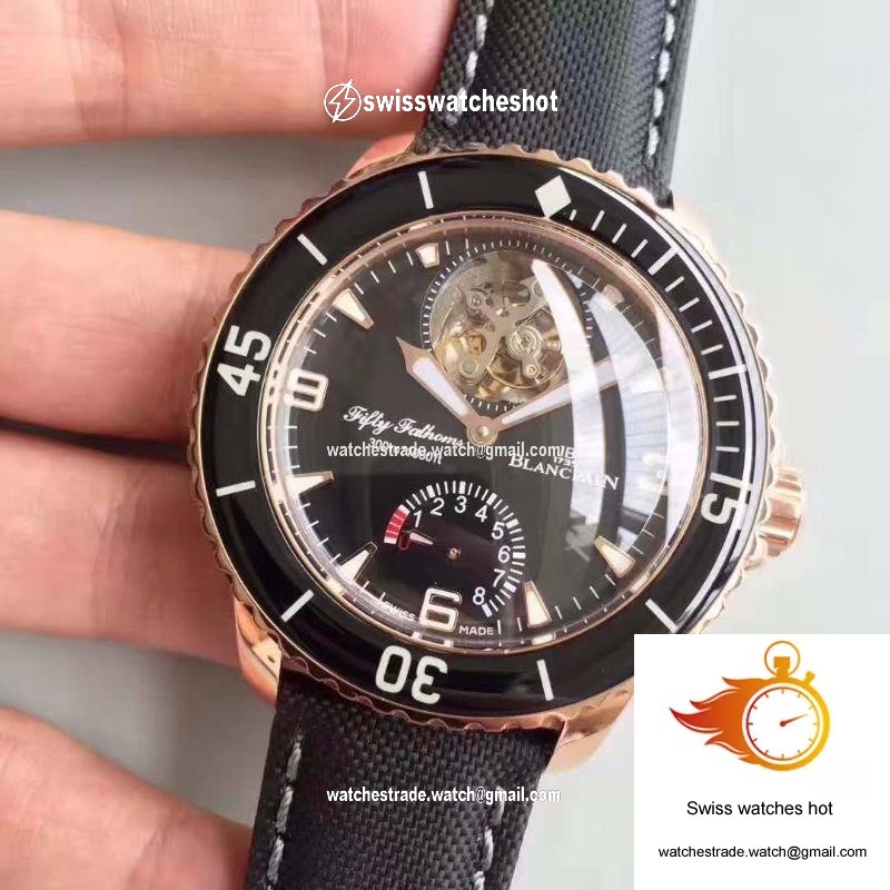 Blancpain Fifty Fathoms Tourbillon 5025-3630-52A Rose Gold Black Dial 3
