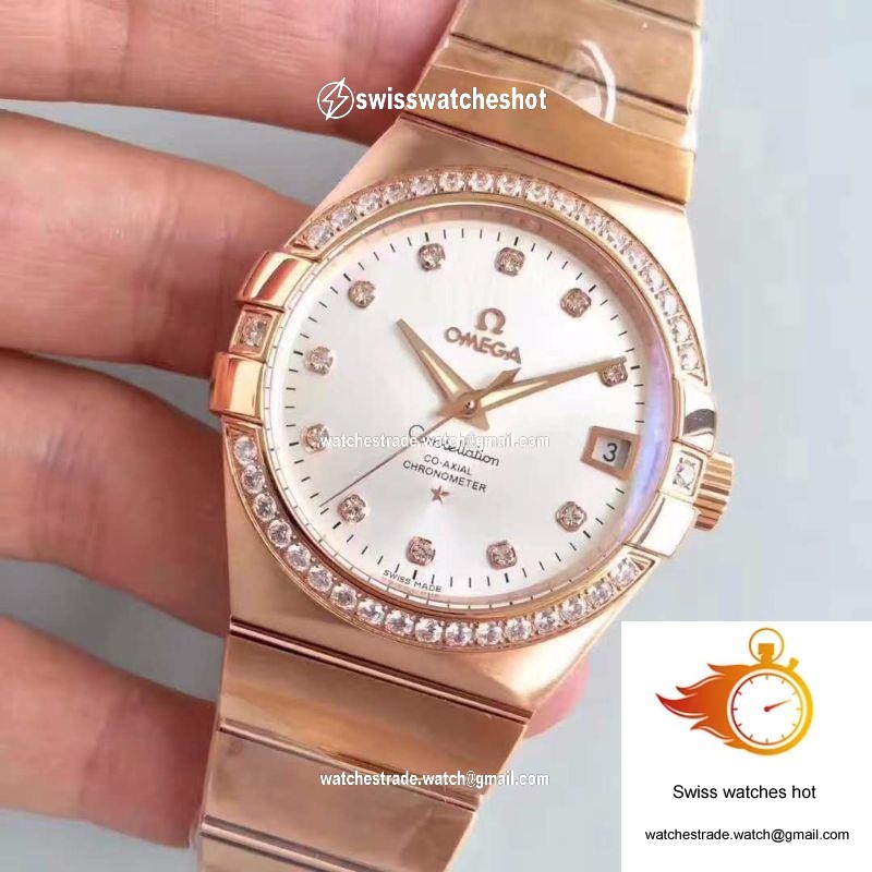 Omega Constellation 123.25.38.21.52.001 38MM 3S Factory Rhodium Dial 3