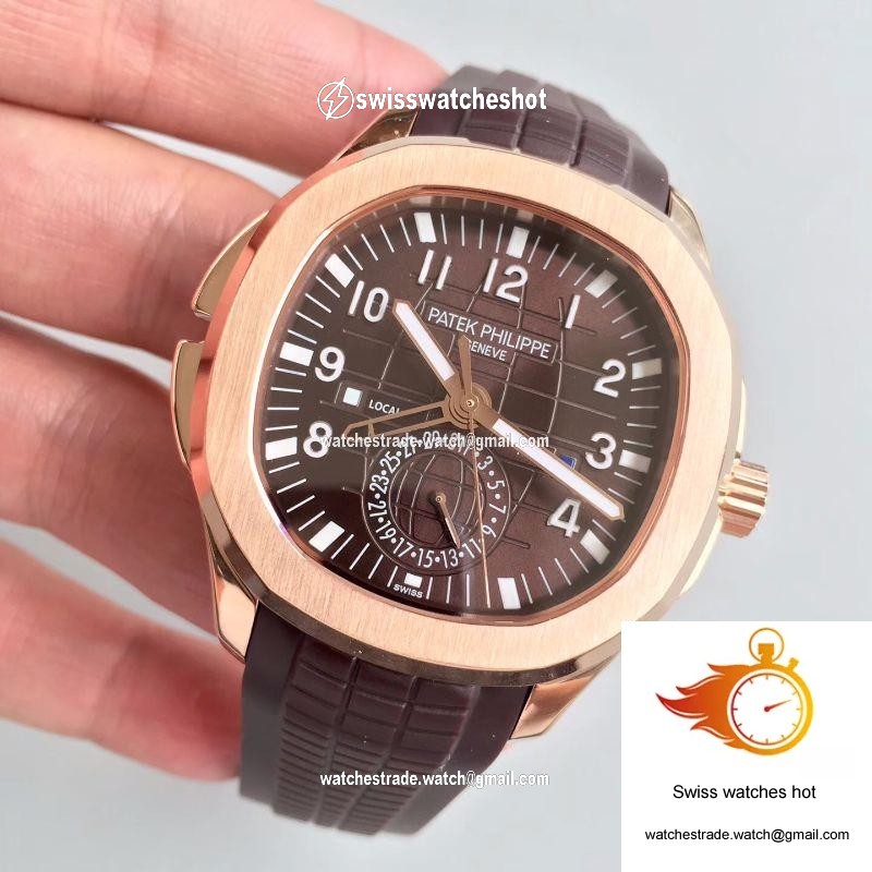Patek Philippe Aquanaut Travel Time 5164R-001 Rose Gold Chocolate Dial 3