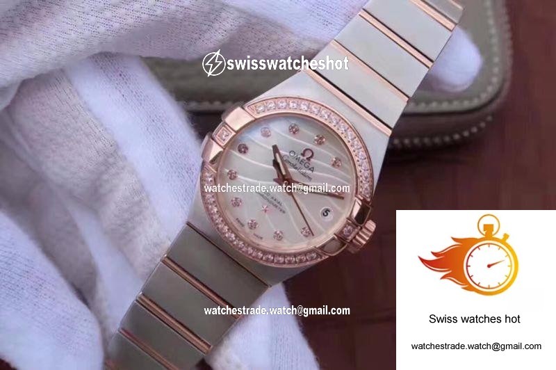 Omega Constellation Double Eagle Lady Pink Mother-Of-Pearl Dial 27MM 3S Factory 3