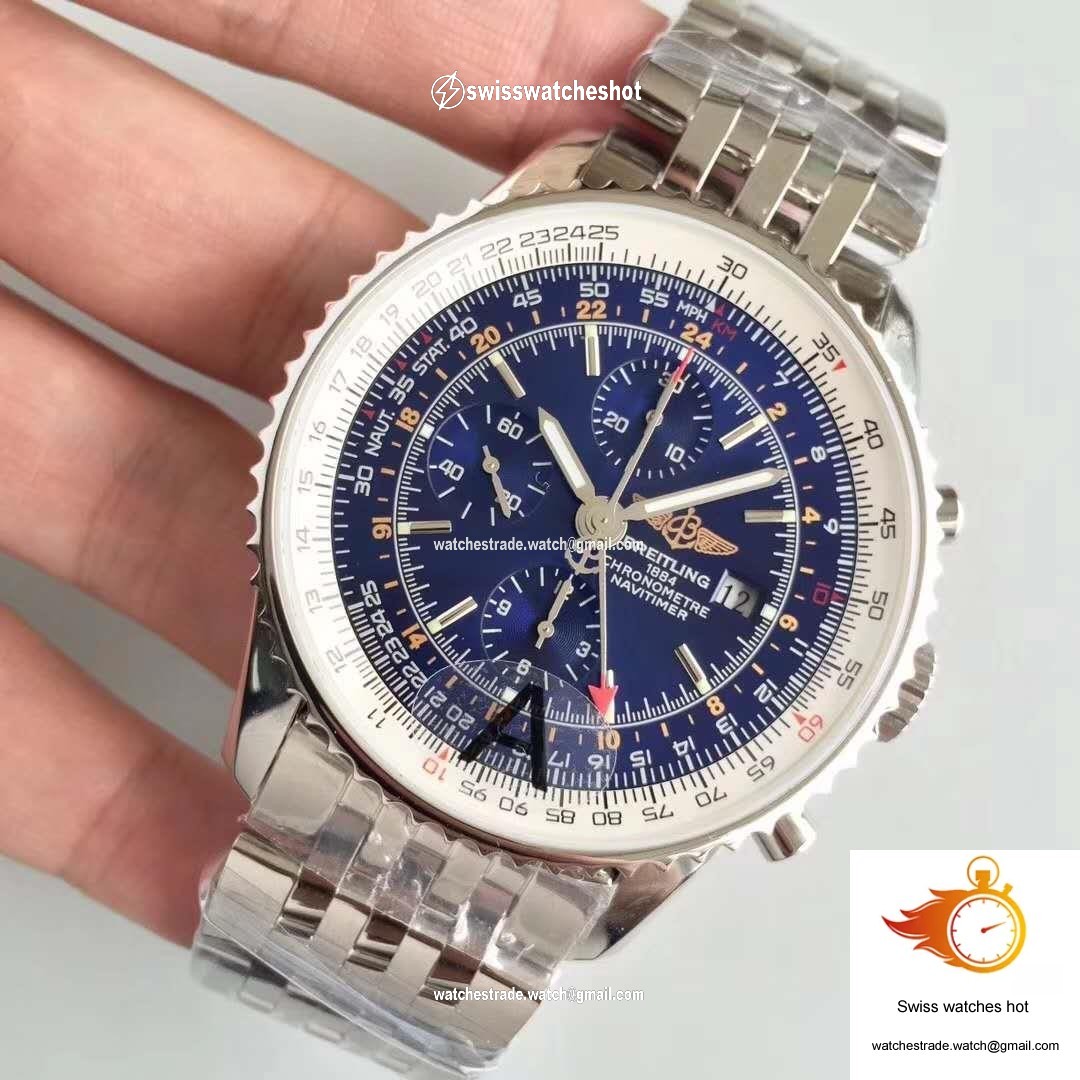 Breitling Navitimer Montbrillant Datora A21330 JF Factory Blue Dial 3