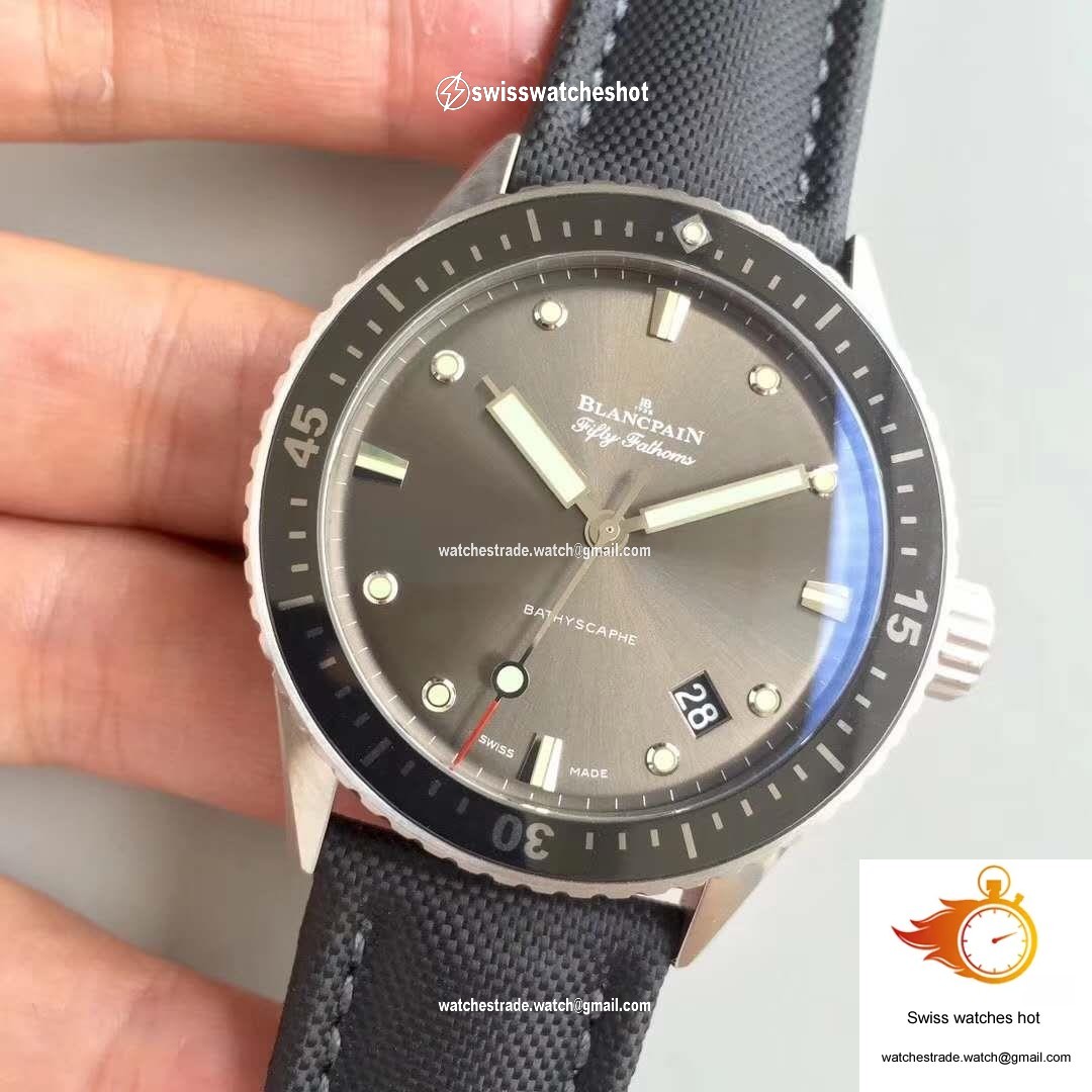 Blancpain Fifty Fathoms Bathyscaphe 5000-1110-B52A ZF Factory Meteor Grey Dial 3