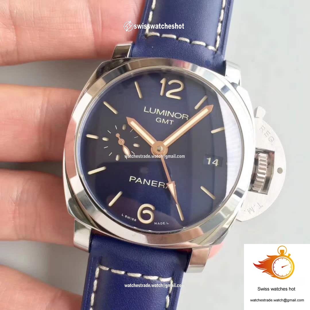 Panerai Luminor 1950 3 Days GMT Acciaio PAM688 VS Factory V2 Blue Dial 3
