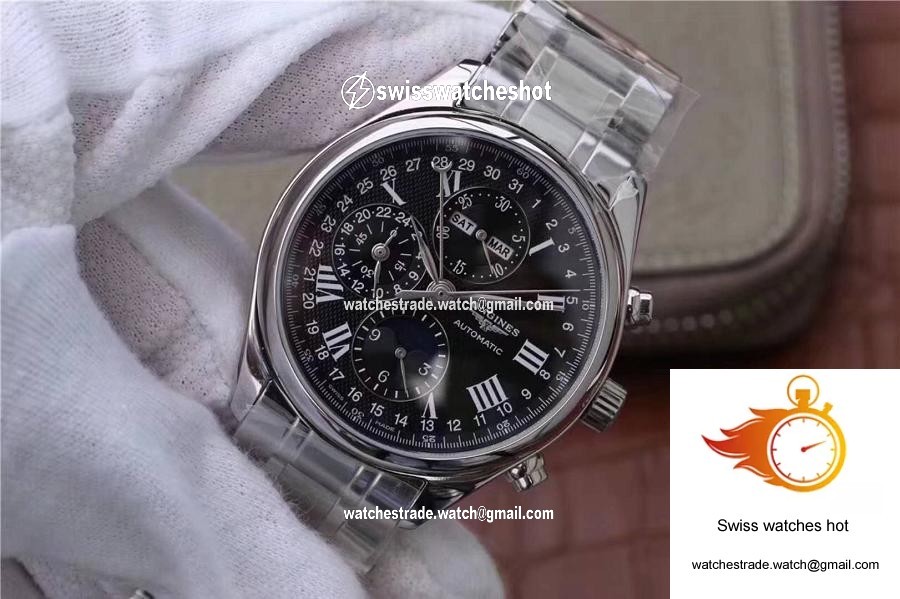 Longines Conquest Classic Chronograph Moonphase Black Dial 3