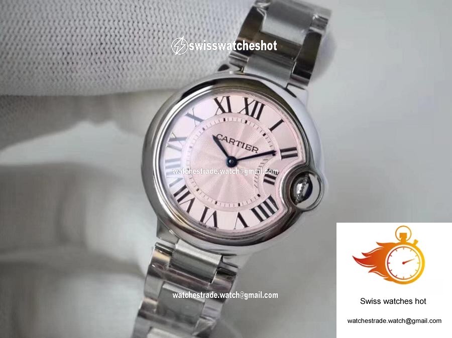Ballon Bleu De Cartier Pink Dial 33mm V6 Factory 3